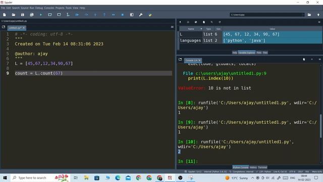 #27 Understanding extend, index, count, sort methods in Python