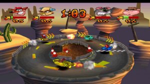 Crash Bash (Playstation 1) | Dot Dash | Level 15 Crystal Run | One Missile Hit Fail Hendicap