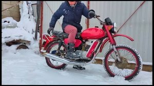 Завёл мотоцикл зимой. Минск 125