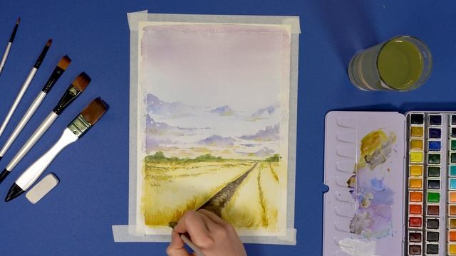 How to Paint a Wheat Field | Watercolor Painting Techniques for Beginners | ArtWhale смотреть онлайн