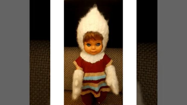 Комплект для новорожденного из собачьего пуха. Шапочка Эльф и варежки. смотреть онлайн