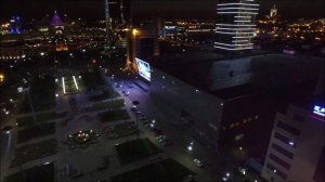 Ночная Астана водно зеленый бульвар