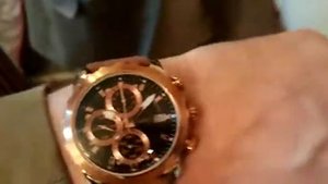 Часы Roberto bianci мужские  двойного цвета розового золота и серебра, черный циферблат.