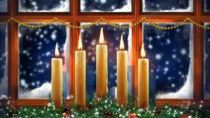 Футаж СВЕЧКИ У ЗИМНЕГО ОКНА скачать бесплатно