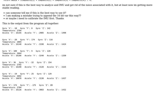 Raspberry Pi: Getting data from MPU9250 cant get an stable reading