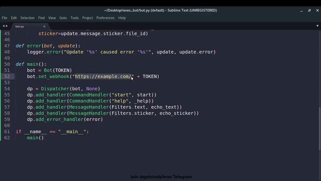 7.3  Setting Up Webhook for Telegram Bot