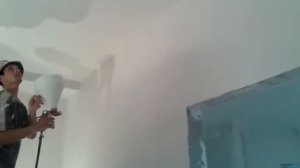 Шпаклевка потолка пистолетом для нанесения декора