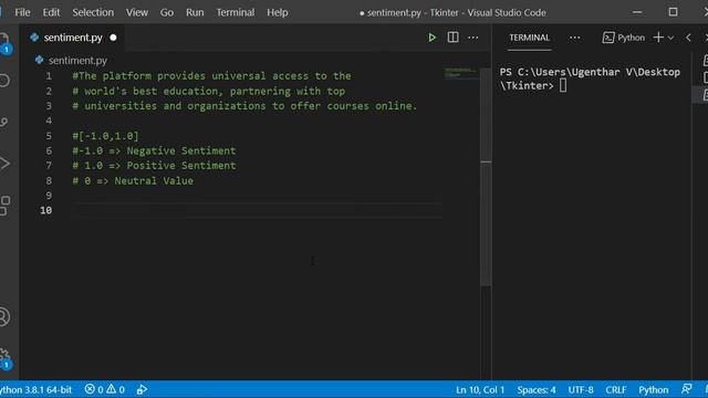 Sentiment Analysis | textblob | Python | Developer