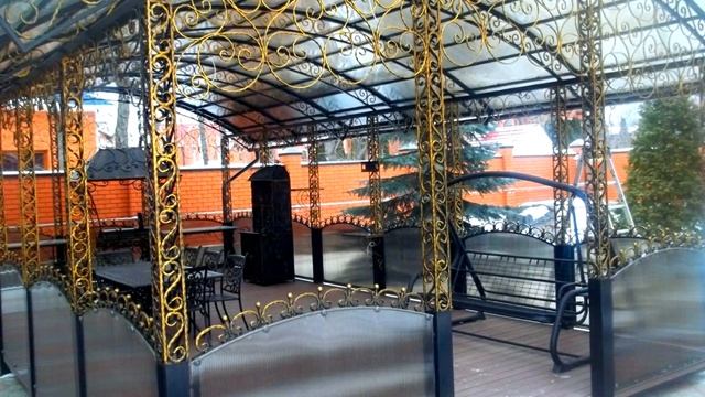 Арочный навес для мангала из поликарбоната беседка большая в частном доме, Днепр