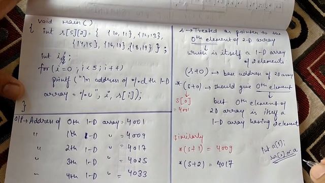 Pointers and  2-D arrays | C programming language