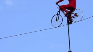 Cycling On a 13 Millimeter Thin Wire - 28 Meters Above Water!-ZqbBB9F95Qw_x264