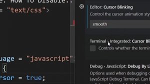 Disable blinking cursor in VSCode