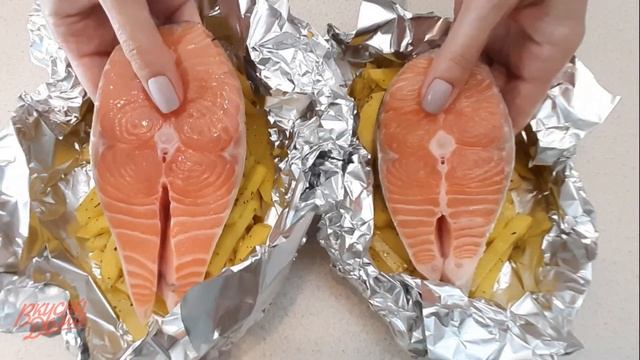 Запеченный лосось с картофелем ? | Простой и вкусный рецепт |Вкусно Дома