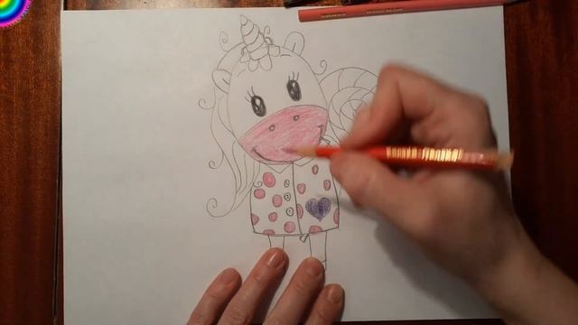 Как нарисовать единорожку. Семья единорожек. Дочка Карамелька