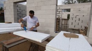 Армопояс. Несъемная опалубка армопояса на доме из газобетона.