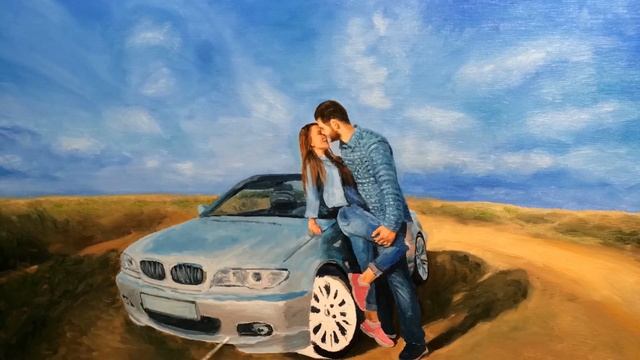 Картина маслом в подарок другу. Time-lapse смотреть онлайн