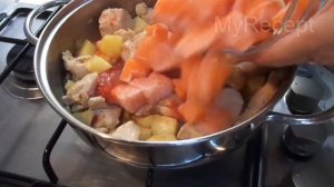 Тушеная КУРИНАЯ ГРУДКА с ТЫКВОЙ и картошкой, очень СОЧНАЯ и обалденно Вкусная!