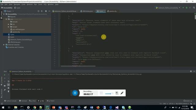 Python Selenium Accessibility Test Automation Framework