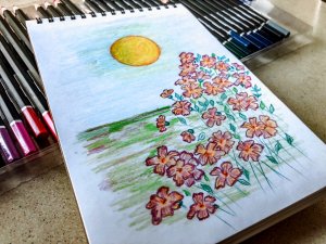 ЛЕТО КАРАНДАШАМИ // ПЕЙЗАЖ // РИСОВАНИЕ ДЛЯ ДЕТЕЙ // ПРОСТОЙ РИСУНОК КАРАНДАШАМИ