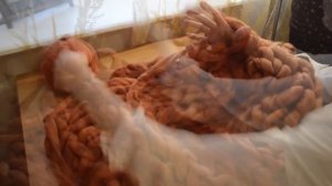 Вязание руками. Кардиган из объемной пряжи ЗЕФИР