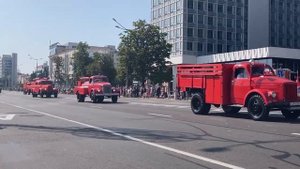 Парад пожарной техники в Минске 23 июля 2022 года