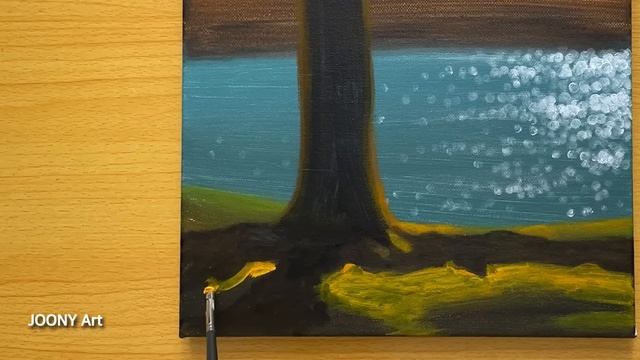 How to Paint a Autumn Lake / Acrylic Painting for Beginners смотреть онлайн