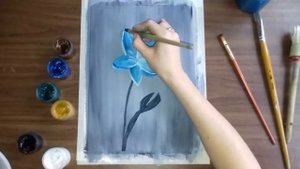 Рисуем орхидею гуашью