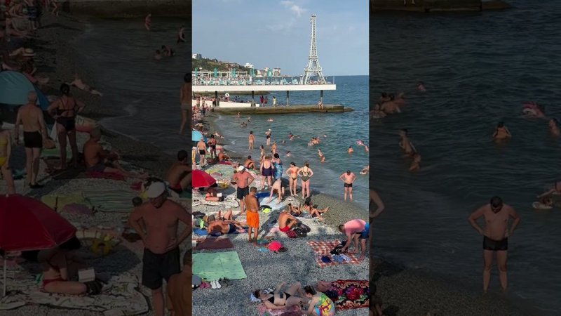 Массандровский пляж Ялта 4 июля 2024 #крым #море #lifeyalta #beach #ялта