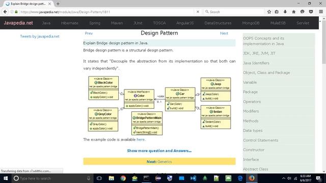 Explain Bridge design pattern in Java.
| javapedia.net смотреть онлайн