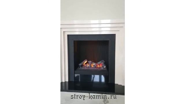 Мраморный электрокамин в стиле арт деко в московской квартире - Dimplex Cassette 600 NH