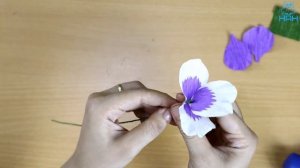 DIY Paper Pansy Flowers | Crepe Paper Pansy Flower Tutorial | How To Make Paper Pansy Flowers