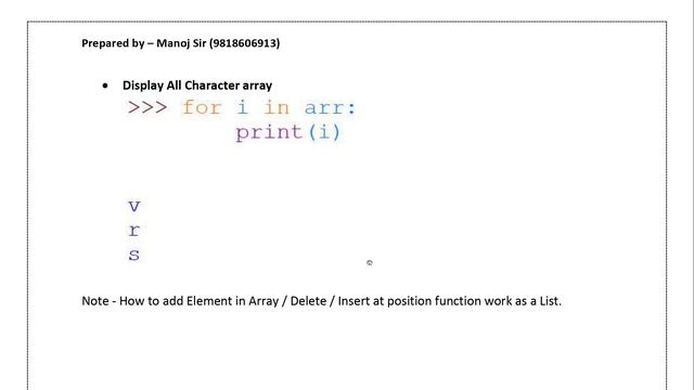 Array in Python - Array Declare | Display Array in Python | Delete Array Data in Python