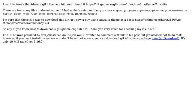 Unix & Linux: How to download a sub directory on git.gnome.org? смотреть онлайн