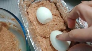 Мясной хлеб с яйцами / хлебец мясной с яйцами