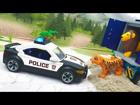 Полицейская машина Трактор Пикап - игрушечные мультики для детей