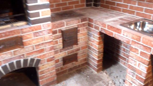 Мангал из кирпича . Варочная печь. смотреть онлайн