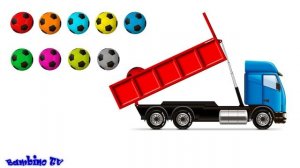 Грузовик с футбольными мячами. Учимся считать от 1 до 10. Развивающий мультик для детей.