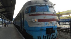 Электропоезд ЭР-1 сообщением Евпатория - Симферополь, август 2015