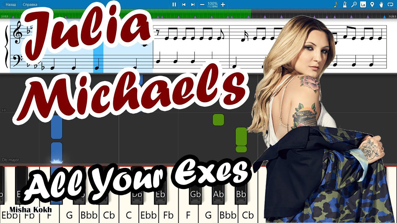 Julia Michaels - All Your Exes [Piano Tutorial | Sheets | MIDI] Synthesia смотреть онлайн