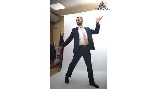 Потрясающий тёмно-синий мужской классический деловой костюм двойка NowaL КД 186 Classic Fit оптомПот смотреть онлайн