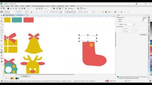 Новогодние иконки в CorelDRAW. Рождественский носок для подарков