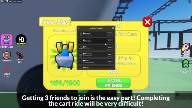 [LIMITED EVENT] How to get the NOOB IN A CART in FREE UGC CART RIDE | Roblox смотреть онлайн