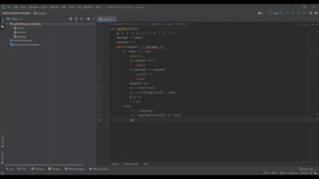 create Python program to get the value of Pi to n number of decimal places | python full course
