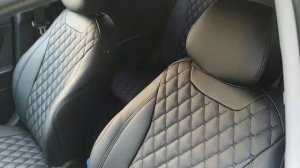 Установка чехлов ЭКО кожа Солярис хетчбэк