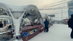 Самый холодный рынок -45°C. Крестьянский рынок в Якутске / Coldest market in the world Yakutsk -45°