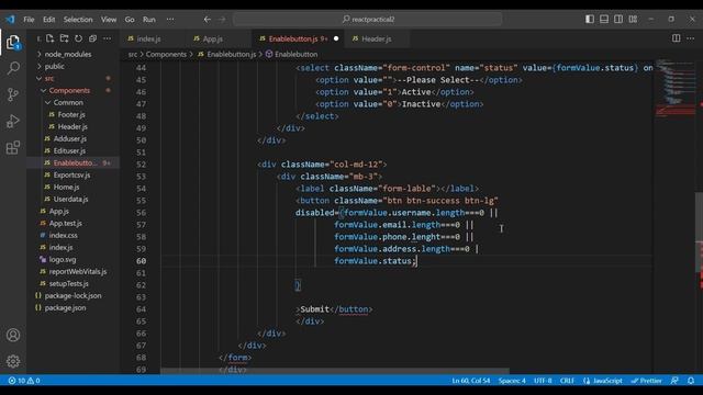 Enter All Form Input Value Enable Submit Button In React Js