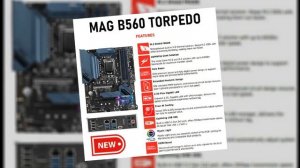 LGA 1200 MSI MAG B560 TORPEDO Motherboard 2022