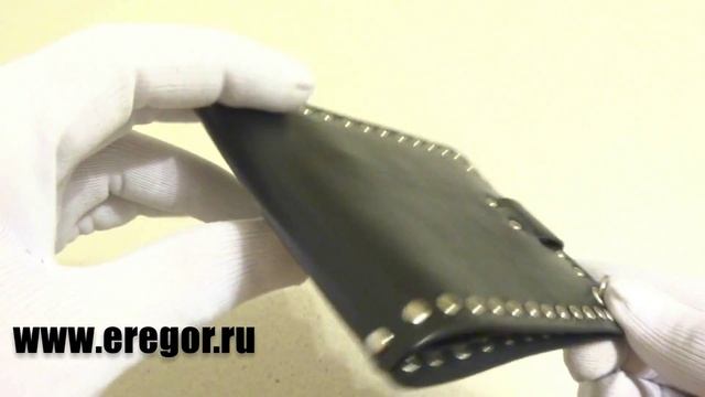 Кошелек байкерский кожаный "Крест-черепа" P0026P