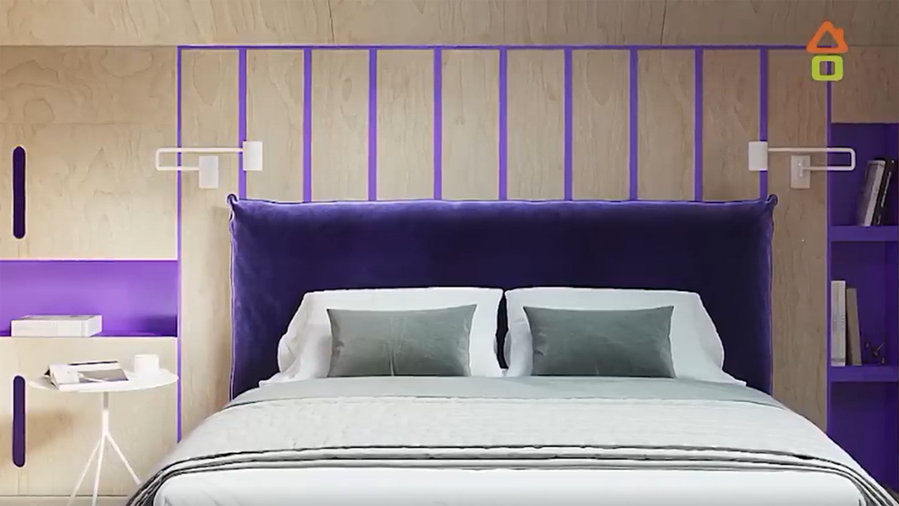 Кровать в неоново-пурпурном цвете Релакс / Relax в передаче "Дачный ответ"
