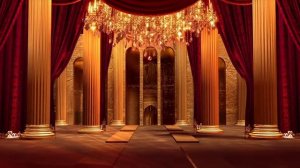 Red open stage curtain deluxe hall rotating crystal lamp photography&video background